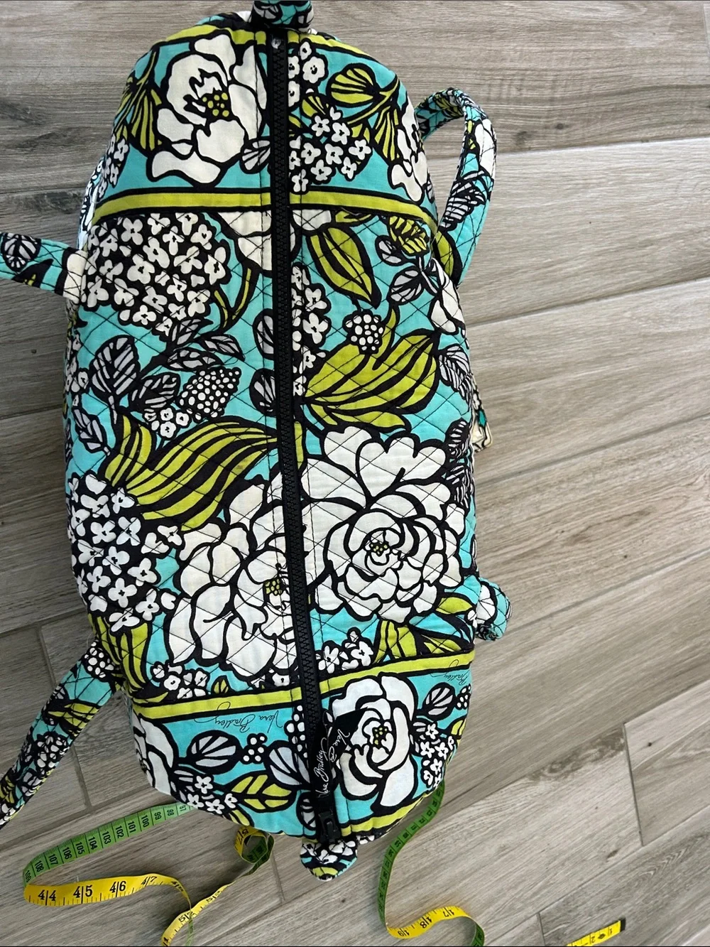 Vera Bradley Floral Quilted Tote Bag - Blue, Green & White